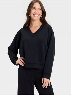 A New Day - Women's Sandwash Sweatshirt - A New Day Black S
Black